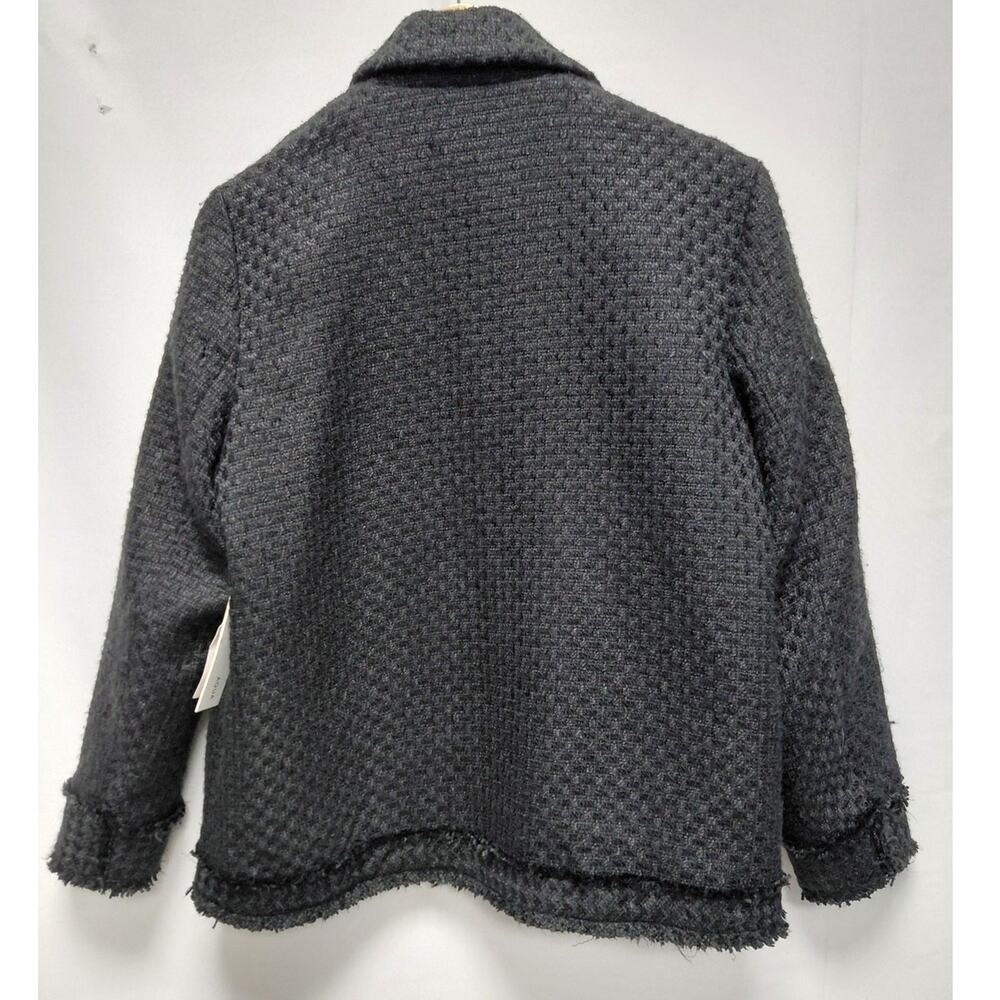 Aqua Black Textured Jacket Solid Knit Size M - image 2